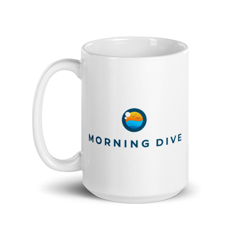 Morning Dive White Glossy Mug
