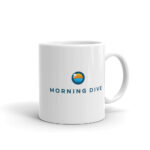 Morning Dive White glossy mug